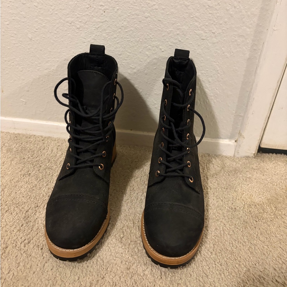 Patina Black Suede Lace-Up Women’s Boots